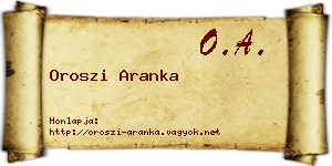 Oroszi Aranka névjegykártya