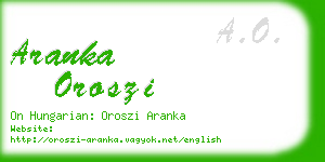 aranka oroszi business card